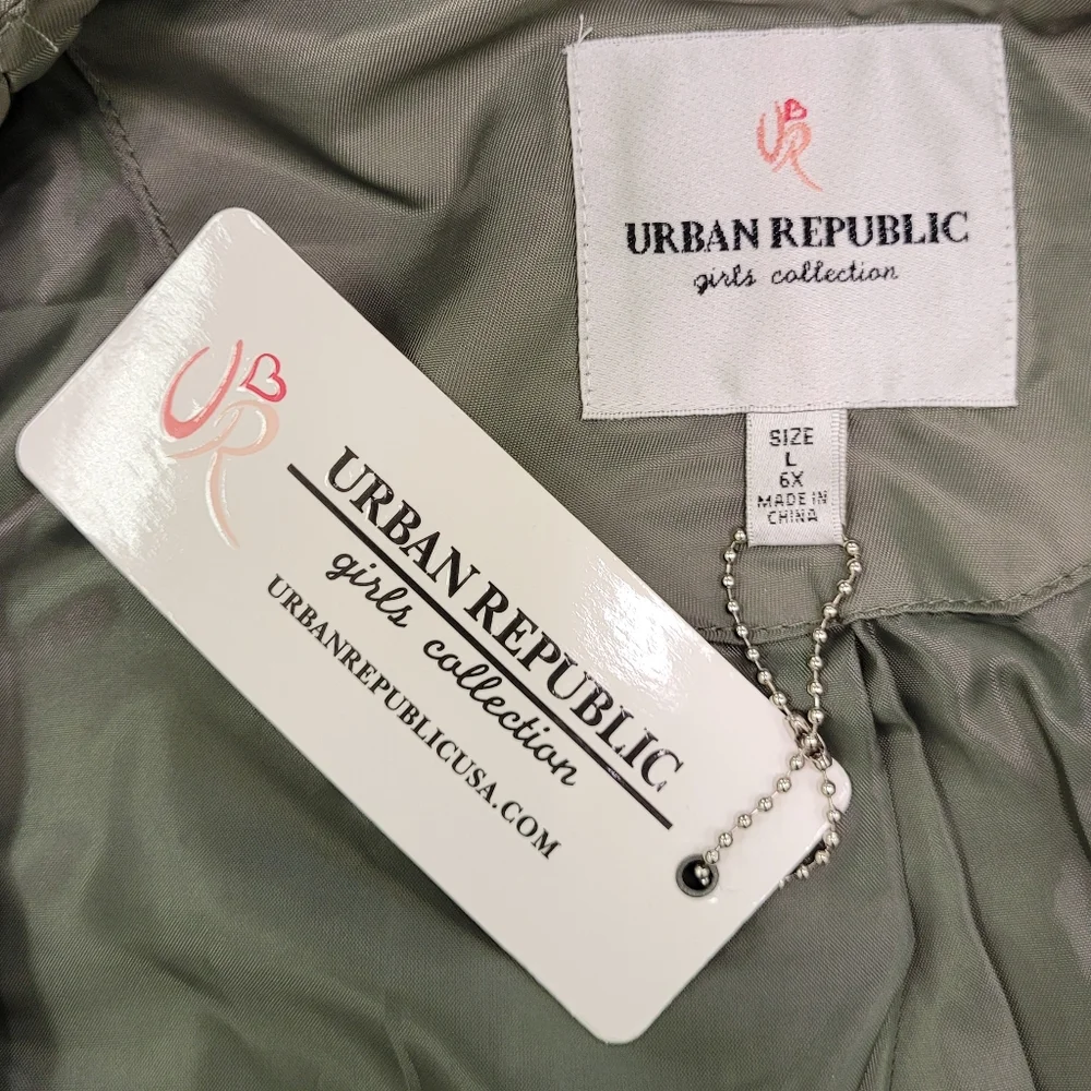 Urban Republic Girls Detachable Hoodie Rain Coat